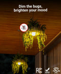 Yellow Outdoor A19 LED Bug Light Bulbs Dusk to Dawn Auto On Off Photocell Sensor 9W 480 Lumens 2000K Amber Glow E26 Base UL Listed