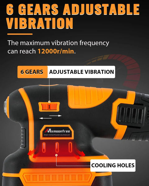 Pro Grade Tile Vibration Tool For Fast Tile Installation, 6 Gear Adjustable Vibration Up To 12000 RPM, tool close-up with gears