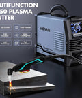 Beefy 50 Amp Plasma Cutter With Dual Voltage 110V To 220V, Large LED Screen Display, 0.5 Inch Cut Capacity, DC IGBT Inverter in use