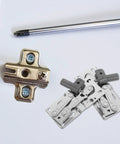 Soft Close Surface Mount Spring Hinges For Furniture And Shoe Cabinets Iron Material With Silver Finish and screws on board