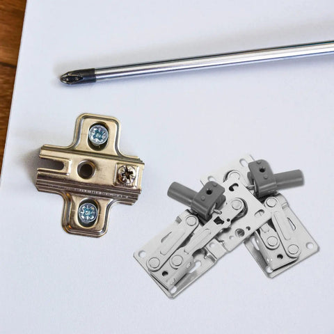 Two Pack Soft Close Kitchen Cabinet Hinges With 45 Degree Opening Iron Tip Out Tray Hinges For Shoe Cabinets And Furniture Replacement Hardware Durable Self Close hinges and mounting plate with screwdriver