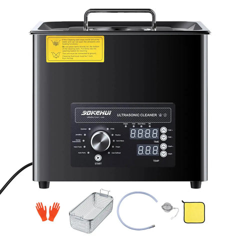 Pro Ultrasonic Cleaner Machine 10L Tub Tank With Digital Heater Timer Knob Control Powerful 40kHz Cleaning For Jewelry Tools Engine Parts Carburetors Spray Nozzles And Small Hardware Items Deep Soak Bath