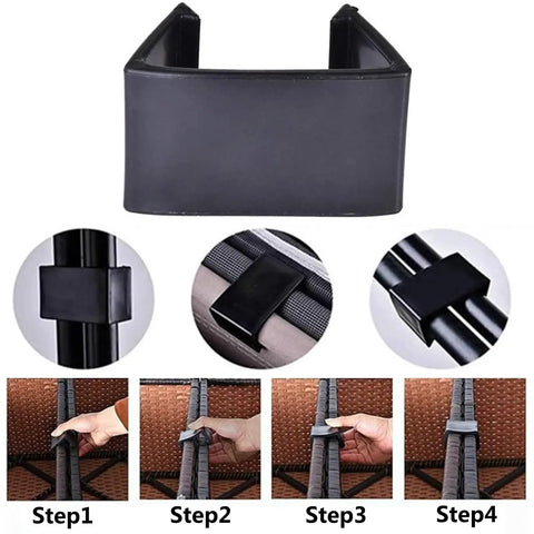15 Pack Outdoor Wicker Furniture Clips For Sectional Sofas Black Plastic Fasteners To Connect Two Chair Legs Tough Easy Clip