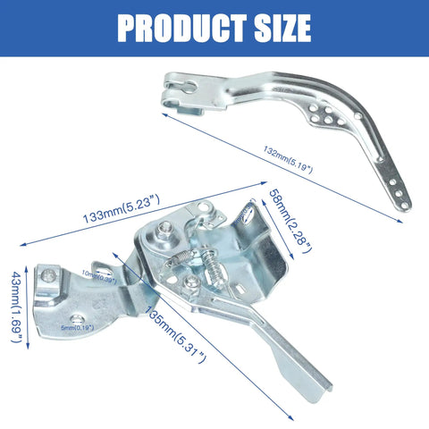 Throttle Control Spring Assembly For Predator 212cc Clones And Coleman CT200U Mini Bikes with product size dimensions displayed