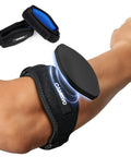 2 Pack Tennis Elbow Brace Strap For Tendonitis Pain Relief With Contoured EVA Pad on arm and separate detailed view