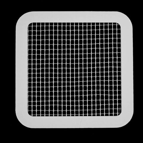 10pcs Hair Catcher for Shower Drain, Four Ears Round, white plastic grid drain cover, square shape, designed to catch hair and debris.