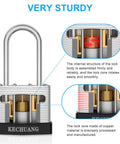 Illustration of internal structure of a Keyed Alike Padlock Set 36 Pack With 72 Keys, showing lock core components and mechanisms.