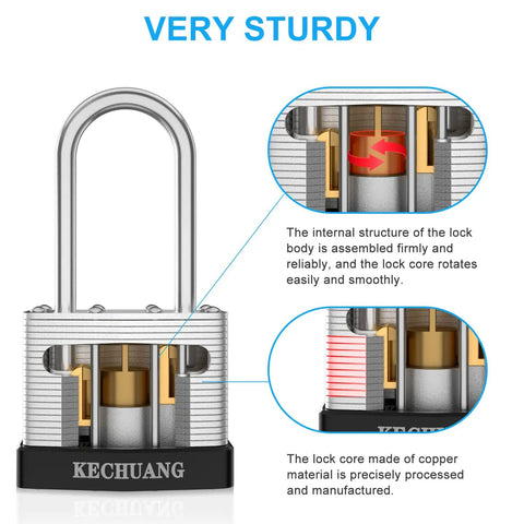 Illustration of internal structure of a Keyed Alike Padlock Set 36 Pack With 72 Keys, showing lock core components and mechanisms.