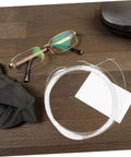Half Frame Glasses Thread Replacement Kit For Eyeglasses, Eyewear Repair String And Nylon Temple Tips Lanyard on wooden surface