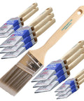 12 Pack 2 Inch Angle Paint Brushes For Trim And Walls With Synthetic Filament Durable Wood Handle For Smooth Cut In Fewer Streaks