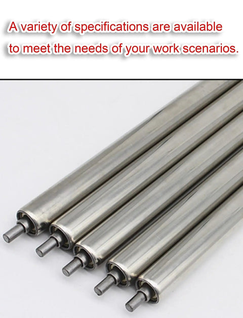 Heavy Duty Stainless Steel Conveyor Rollers Idler Pulleys For Belt Systems 5 Pack, close-up view of 1000mm rollers.