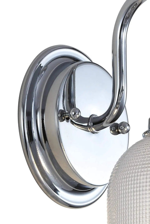 Dope Chrome 3 Light LED Bathroom Vanity Wall Sconce With Clear Glass Bell Shades ETL listed wall mount detail with chrome finish