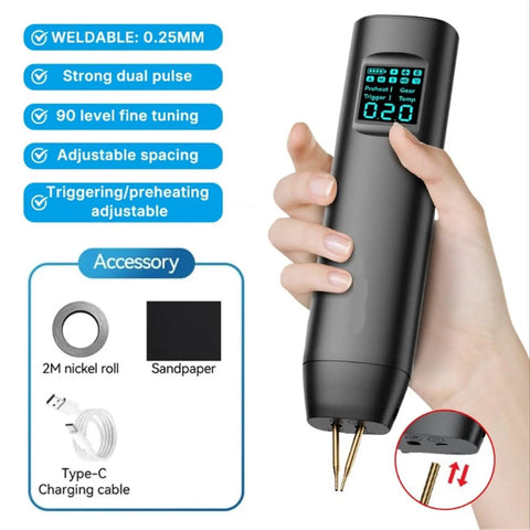 Handheld Spot Welder With Large Color Screen And 90 Speed Adjustable Power Portable Digital Spot Welding Machine for DIY projects