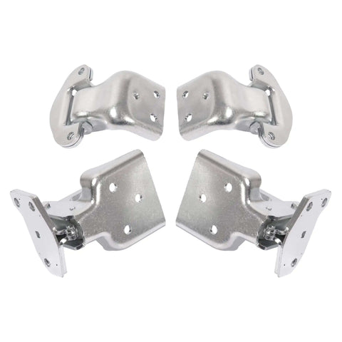 4 Piece Door Hinge Set For Classic 1971-1974 Dodge Charger Coronet Plymouth GTX Road Runner Satellite Left And Right Upper And Lower Hinges Silver Finish Heavy Duty Steel Powder Coated For Durability