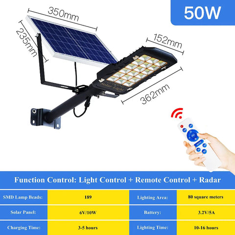 JUDYSSY Patio Lightingsolar Flood Lights Outdoor 50W with solar panel and remote, ideal for garden and path lighting.