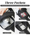 Flame Bird Camping Sling Bag For Men And Women showing three pockets with items; tablet in main, cards in outer, phone in mesh.