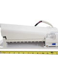 Side view of Ice Maker Assembly For Refrigerator DA97 15217B OEM Replacement Kit with measuring tape for size reference.