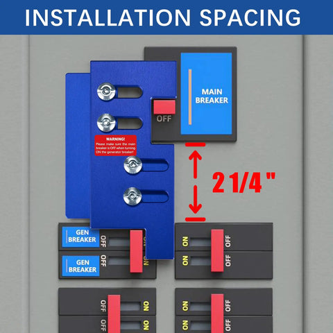 Generator Interlock Kit For Eaton Cutler Hammer BR Series Panels 150 to 200 Amp With 1 1 4 Inch Spacing To 1 7 16 Inch Spacing installation