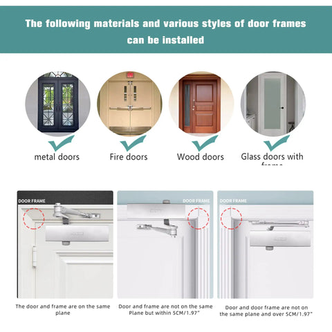 Commercial Door Closer 8626 Heavy Duty Adjustable Size 1-6 for Various Door Types and Frame Installations
