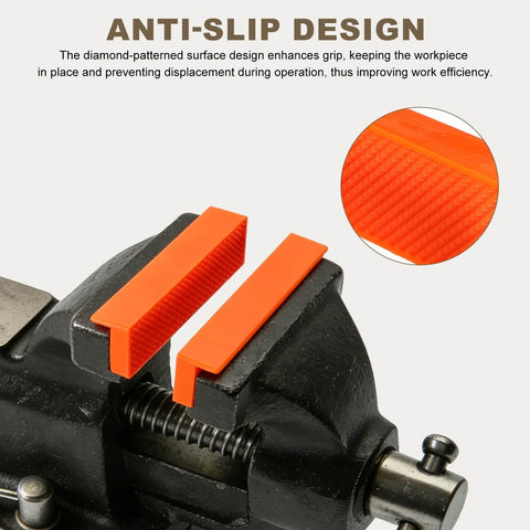 8 Inch Rubber Magnetic Vise Jaw Pads Soft Anti Scratch Jaws For DIY Woodworking Clamping Orange With Built In Magnets