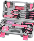 Pink 150 Piece All Purpose Tool Kit In Tool Box Storage Case For DIY Home Repairs And Projects Perfect For Garage Office Dorm And College Use Women Ladies And Girls