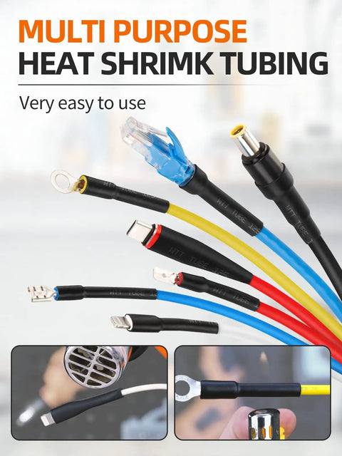 900 Piece Wire Heat Shrink Tubing Kit For Wires Industrial Grade Two To One Shrink Ratio Marine Grade Waterproof