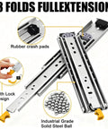 Beefy Heavy Duty Drawer Slides 48 Inch Full Extension Ball Bearing Rails Locking Dresser Glides Side Mount 500 Pound Capacity