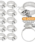 10 stainless steel clamps for Half Inch Fuel Line Hose 10 Foot With Push Lock NBR Rubber SAE 30R7 300 PSI Durable Auto Engine Fuel System