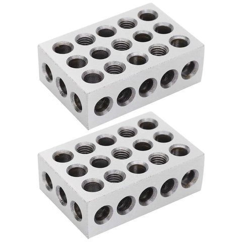 Pro Grade 1 2 3 Block Set With 23 Holes For Ultra Precision Machining Finishing Clamping And Fixturing Heavy Duty Tool Steel Construction