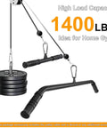 Heavy Duty TPU Coated Gym Replacement Cable 98.4 Ft For Pulley Machines And Home Fitness Gear connected to 1400 lbs weight.