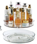 Two Pack 11 Inch Lazy Susan Organizer with Non Slip Turntable for cabinet fridge kitchen pantry under sink vanity and more