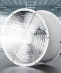Heavy Hitter Industrial Turbine Fan That Goes Hard With Top Notch Ventilation And A Smooth Exhaust Setup Featuring Six Blades For Wide Angle Cooling Across Workshops And Garages On Standard Residential Voltage