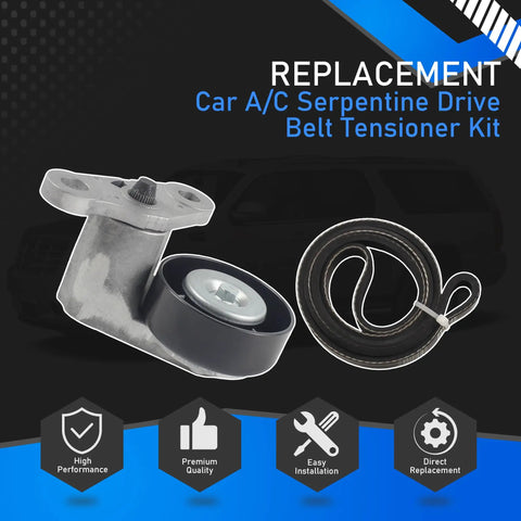 Serpentine Drive Belt Tensioner Kit Fits 1999 2008 Cadillac Escalade Chevrolet Avalanche Silverado Express GMC Sierra H2 Replacement 19311139 38159 ACK040378HD Performance Upgrade product image