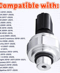AC Pressure Sensor Replacement For Honda Accord Odyssey And Acura Models 80450-S7S-003 1711677 Direct Fit Auto Refrigerant Pressure Transducer Switch For Honda And Acura 2005 To 2021, Easy Install, Reliable Cooling Performance with compatible vehicle list in the background.