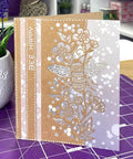 Handmade card featuring bee lace pattern from Scrapbooking Die Cutting Dies Set For Card Making And Paper Crafting Strips Frame Metal Dies