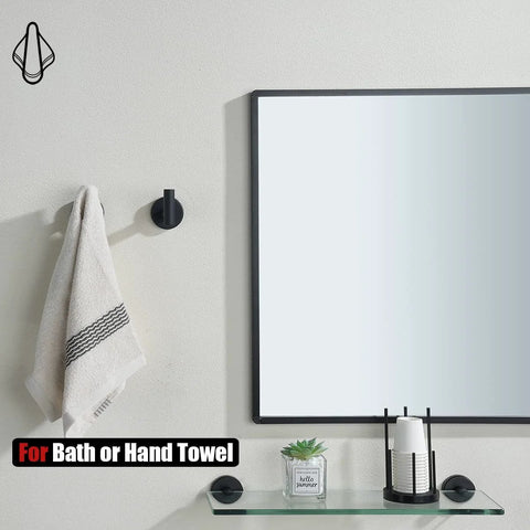 Matte Black Wall Mounted Towel Hook Set Two Pack Made From 304 Stainless Steel Corrosion Resistant For Bathroom Kitchen And Garage