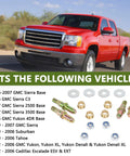 Door Hinge Pin And Bushing Repair Kit For Chevy GMC Trucks And SUVs 1999 2007 with included components and vehicle list