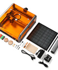 Top view of L8 Laser Engraver And Cutter With 20W Power Built In Acrylic Enclosure With Vent Air Assist Pump Honeycomb Bed Camera
