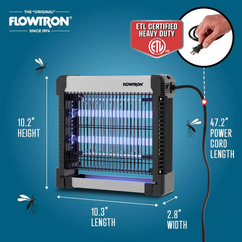 Indoor Bug Zapper Killer With 3000 Volt Non Clogging Grid And 300 Sq Ft Coverage Dual 6W UV Bulbs For Mosquitoes Flies And Moths 12W Power