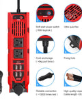 Plug And Play 200W Car Power Inverter Dc 12V To 110V Ac Converter With Dual Outlets Four Quick Charge Usb Ports And Type C Adapter with user-friendly features.
