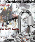 304 Stainless Steel Quick Link D Shape Locking Carabiner Heavy Duty Repair Link for Outdoor Gear M10 Heavy Duty 2400 lb
