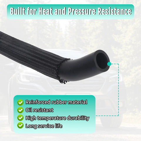 Premium PCV Breather Hose Kit For Subaru WRX Impreza Outback And Forester Turbo Direct OEM Swap Replace 99071AC220 Super Durable Fix braided rubber hose close-up