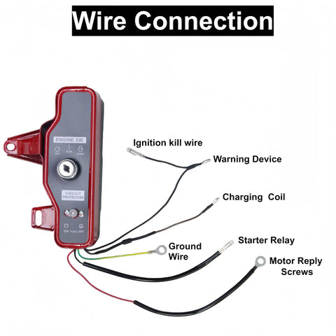 Electric Start Kit For Honda GX160 GX200 And Predator 212 wiring diagram with labeled components including charging coil and relay.