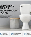 Matte Black Front Mount Toilet Handle Replacement Kit With Universal Flush Lever For Most Standard Front Mounted Toilet Tanks Easy Install And Durable Build For Long Lasting Reliable Performance In Home Bathrooms shown on a white toilet
