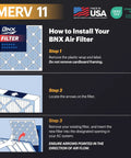 Instructions for installing a TruFilter 20x30x1 Air Filter MERV 11 4 Pack Made In USA Electrostatic Pleated HVAC AC Furnace Filter