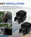 RV Awning Arm End Cap Cover Kit For 9200 Series Awnings Replacement ABS End Caps Black shown during installation