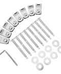 Heavy Duty Chassis Bolt And Washer Kit For F250 F350 Trucks In Silver Finish With Noise Reduction And Vibration Dampening Built To Last And Provide A Quieter Ride With Rock Solid Bed Mounting Hardware For Tough Jobs, silver bolts and washers