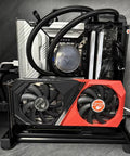 Open Frame Test Bench Case With Aluminum Rack Bracket For ATX Motherboards, Supports Air Cooling And 180mm Water Cooling, DIY Creative Vertical Overclocking Chassis Kit with installed components