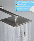 10 Inch Brushed Nickel Rain Shower System With Handheld Spray Square Shower Head Combo Set Wall Mounted For Easy Install