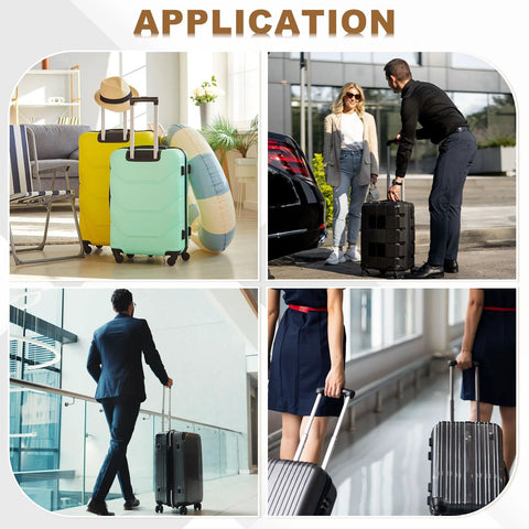 Various suitcases with One Piece Luggage Telescopic Handle Replacement For Suitcase Pull Grip Black Six Point One Inch, travel scenes